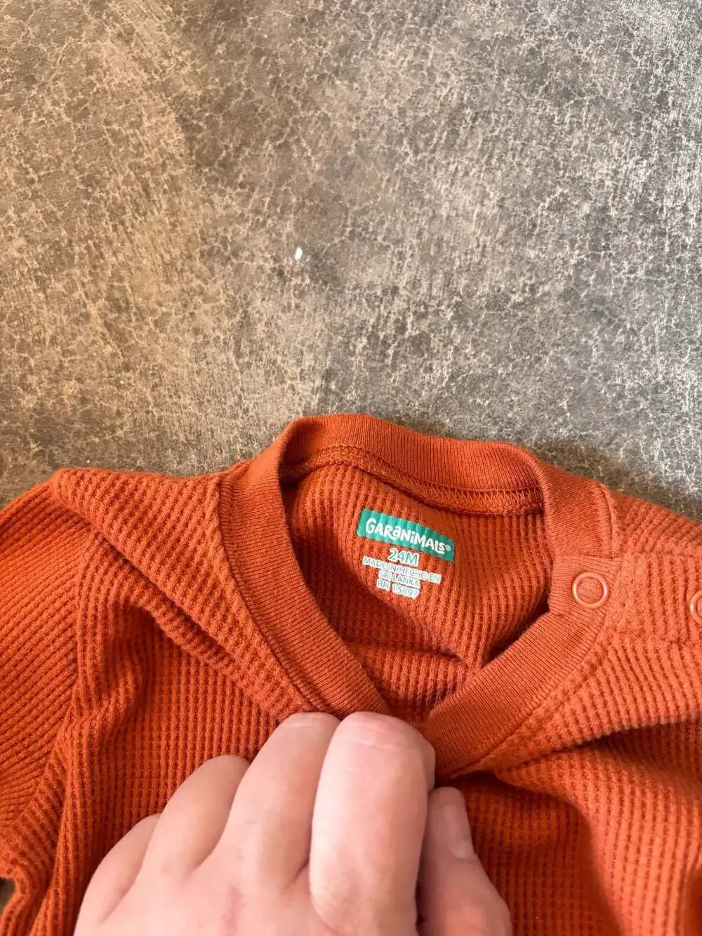 Garanimals Orange Waffle Knit Long Sleeve Baby Bodysuit 24M